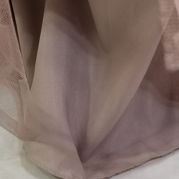 BELSOIE Mauve Strapless Metallic Lace Dress 14 - Picture 12 of 14